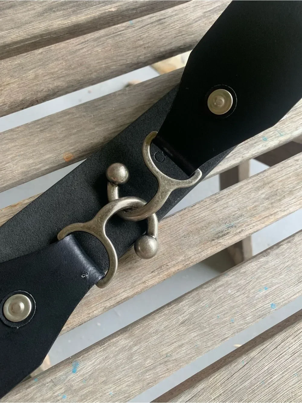 Vintage Coldwater Creek Adjustable Black Belt L-XL